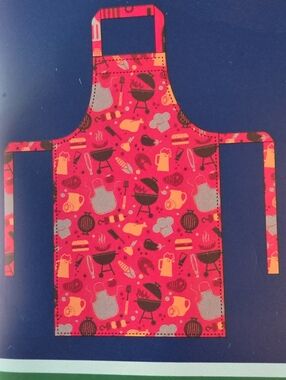 100% Cotton Men's BBQ Pattern Kitchen Apron